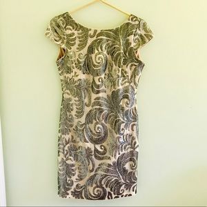 Adrianna Papell sequin flower dress size 4!